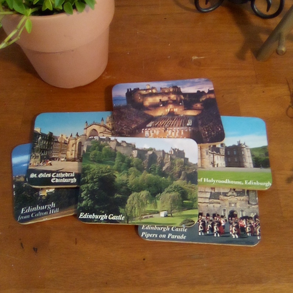 Vintage Scotland Souvenir Coaster Set